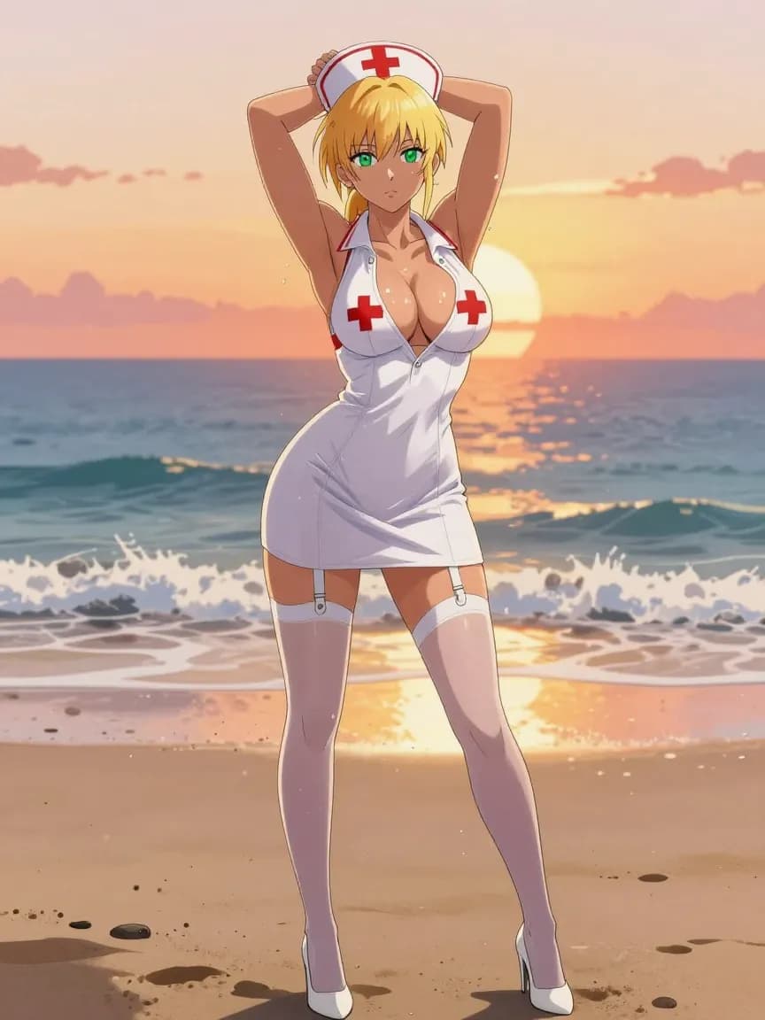Alexa - Sexy Nurse - Beach Sunset