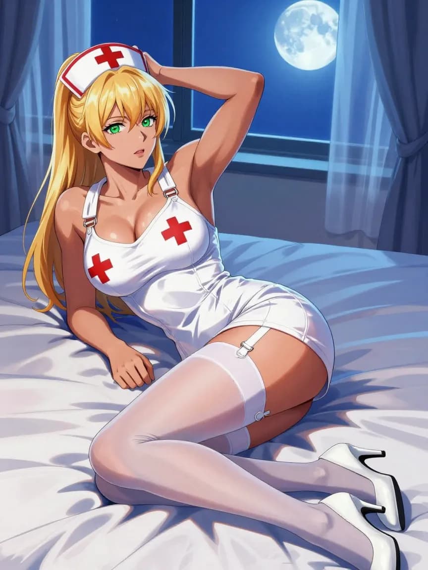 Alexa - Sexy Nurse - Bedroom Moonlight