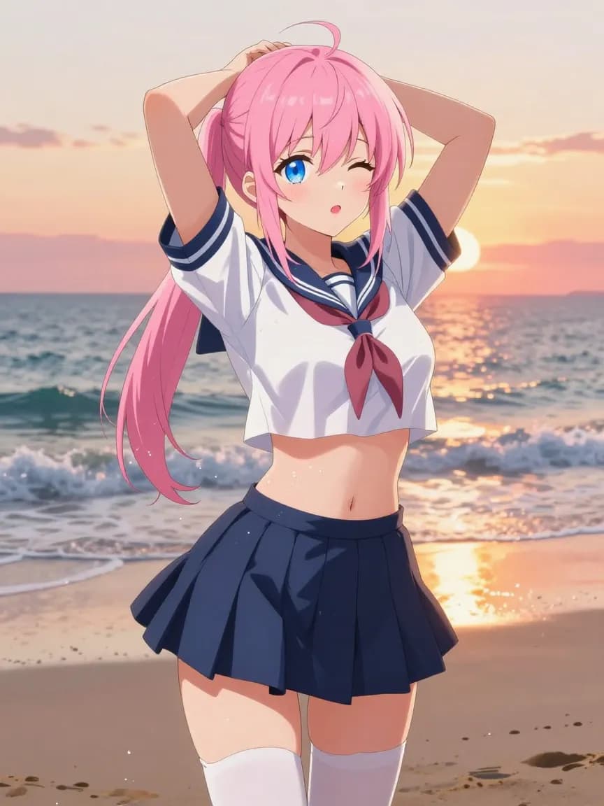 Cherry - JK Uniform - Beach Sunset