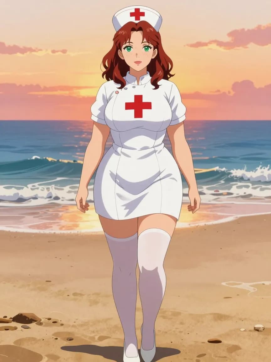 Victoria - Nurse Cosplay - Beach Sunset