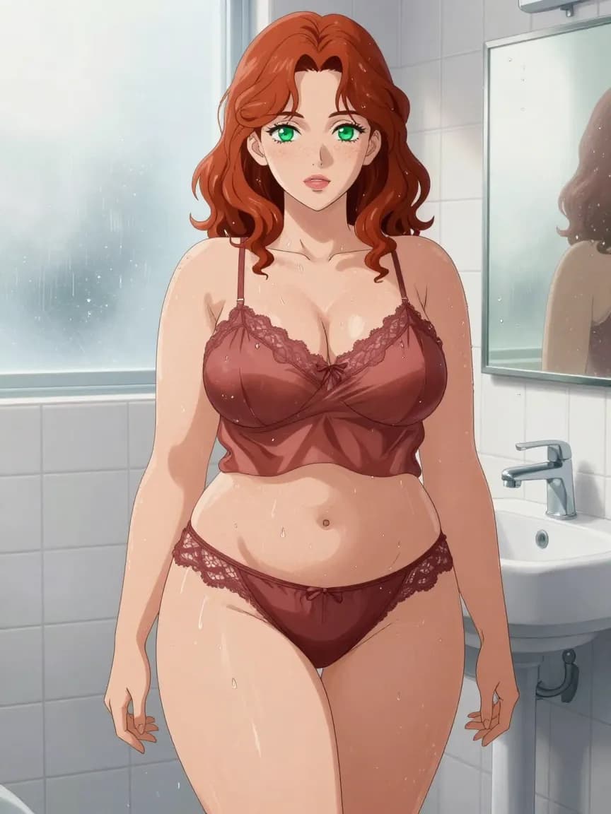 Victoria - Silk Lingerie - Bathroom Steam