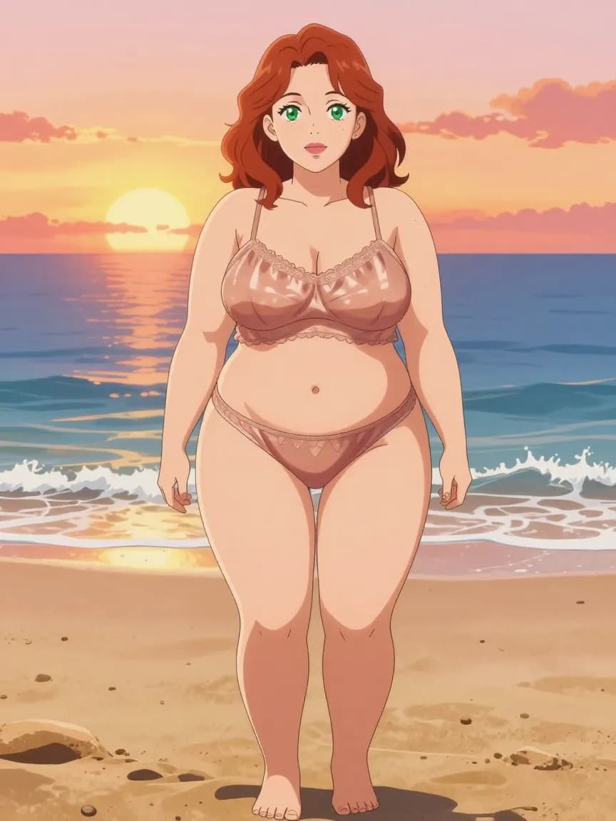 Victoria - Silk Lingerie - Beach Sunset