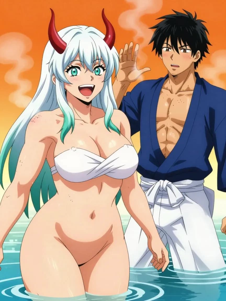 Horned Warrior Onsen Invitation - 2