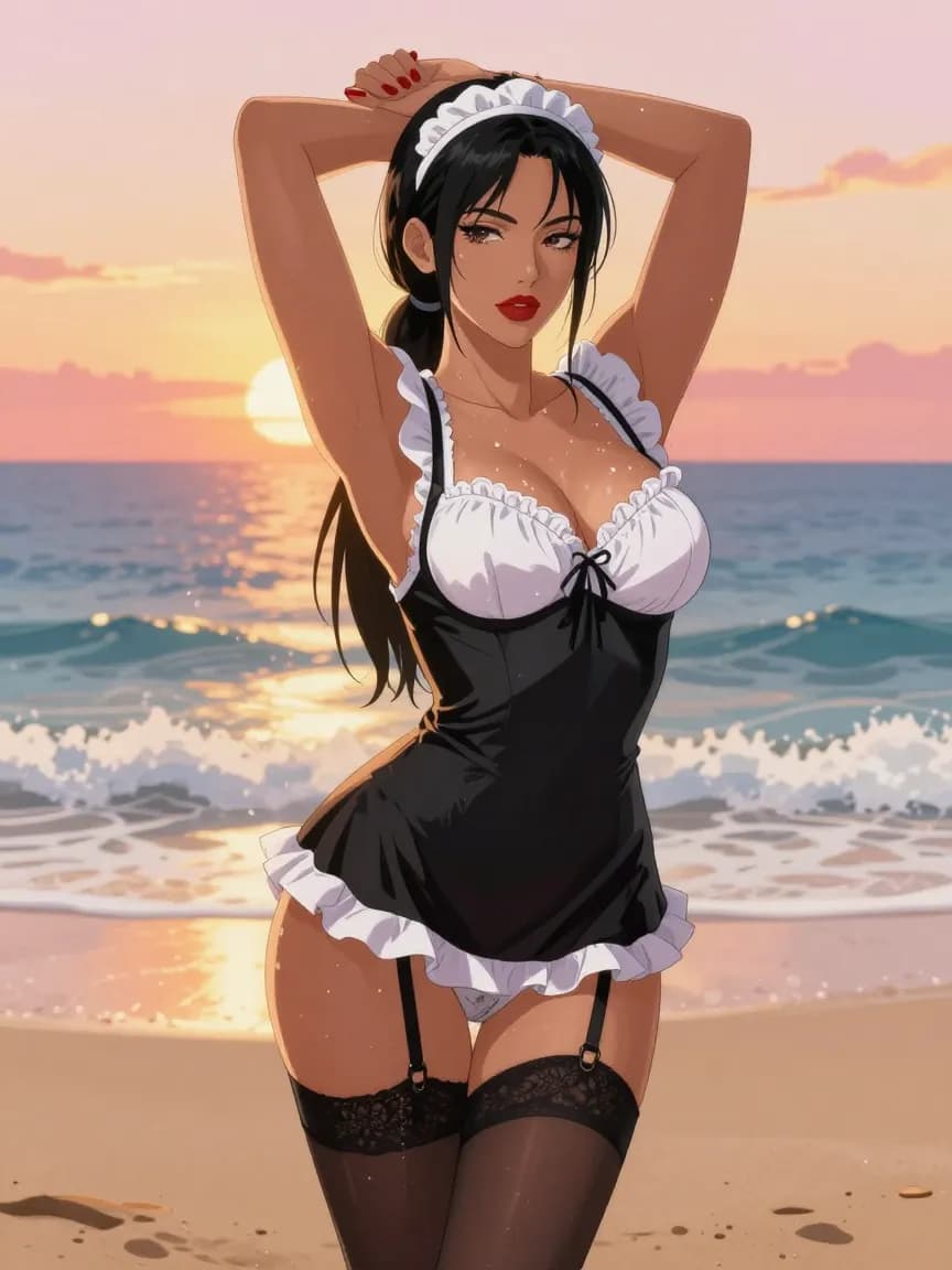Isabella - Sexy Maid - Beach Sunset