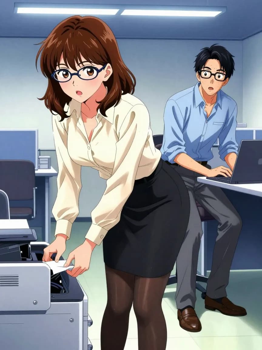 Senior Futanari Strategist's Bulge Exposed Late Night at Firm