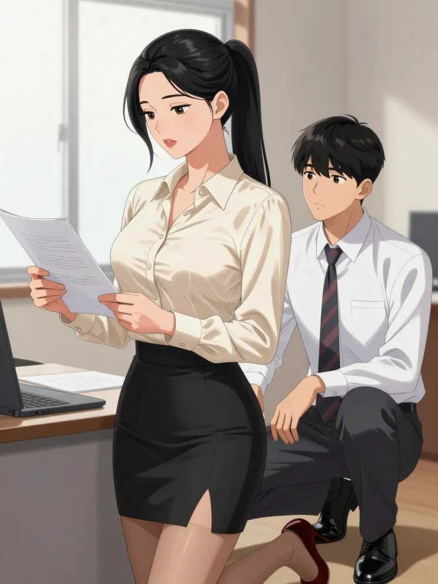 Femdom Manhwa : Interrogatoire Chaebol au Bureau - 5